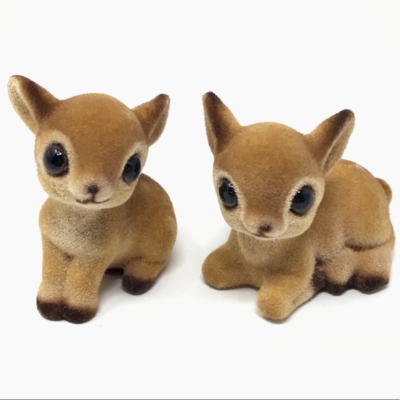 Vintage Other - Vintage Miniature Flocked Baby Deer Fawn 🦌